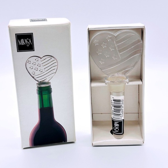 Mikasa Other - Mikasa Heart of America Lead Crystal Bottle Stopper Patriotic USA Flag Design